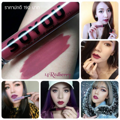 ลิปแมทเนื้อดีติดทนนาน SOYOU No.14 Red Berry