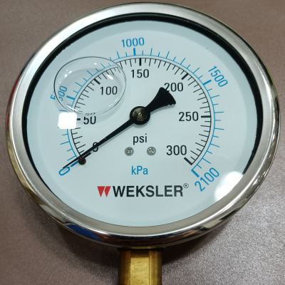 Weksler Pressure Gauge : BY14YPJ4-LW-XLJ-TG,LM , Dial 4&quot;
