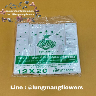 ถุงตราปลาคู่ดาว 12*20 เเบบบาง